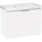 Meuble sous vasque + vasque EOLA blanc brillant 2 tiroirs 710x580x380mm