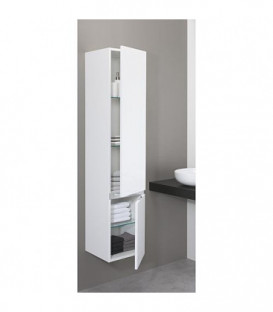 armoire haute MBH 2 portes blanc brillant, butée à gauche 350x1655x370mm