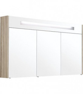 Armoire a glace avec éclairage intégré Meleze brun clair et 3 portes 1200x750x188 mm