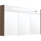 Armoire a glace avec éclairage intégré Tranche brun et 3 portes 1200x750x188 mm