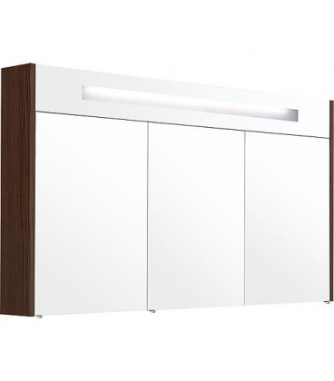 Armoire a glace avec éclairage intégré Meleze brun et 3 portes 1200x750x188 mm