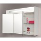 Armoire a glace avec cache lumineux, blanc mat 3 portes 1200x750x188mm