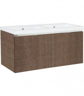 Meuble sous vasque + vasque fonte EPIC 2xtiroirs, tranche brun 1210x580x510 mm