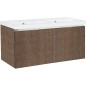 Meuble sous vasque + vasque fonte EPIC 2xtiroirs, tranche brun 1210x580x510 mm