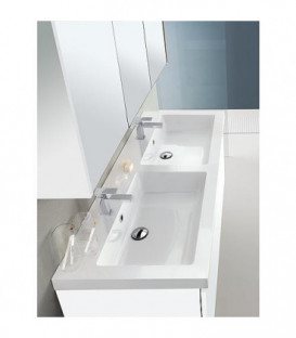 Meuble sous vasque + vasque fonte EPIC 2xtiroirs, blanc brillant 1210x580x510 mm