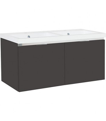 Meuble sous vasque +vasque fonte EPIC 2xtiroirs, anthracite brillant 1210x580x510 mm