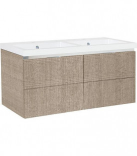 Meuble sous vasque + vasque EPIC tranche ecru 4 tiroirs 1210x580x510mm