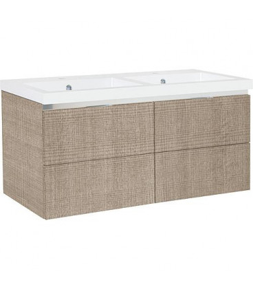 Meuble sous vasque + vasque EPIC tranche ecru 4 tiroirs 1210x580x510mm