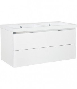 Meuble sous vasque + vasque EPIC blanc brillant, 4 tiroirs 1210x580x510mm