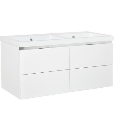 Meuble sous vasque + vasque EPIC blanc brillant, 4 tiroirs 1210x580x510mm