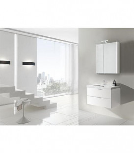 Kit de meubles de bain EPIL MBF blanc brillant 2 tiroirs largeur 710mm