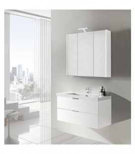 Kit de meubles de bain EPIL MBF blanc brillant 2 tiroirs largeur 860mm