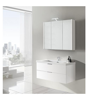Kit de meubles de bain EPIL MBF blanc brillant 2 tiroirs largeur 1060mm