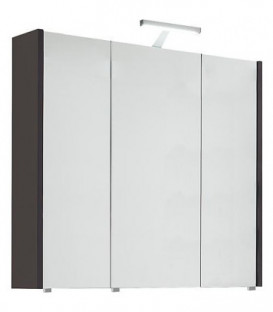 Armoire à glace avec luminaire anthracite mat. 3 portes 850x750x188mm