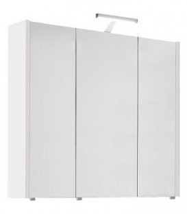 Armoire á glace avec luminaire blanc mat, 3 portes 850x750x188mm