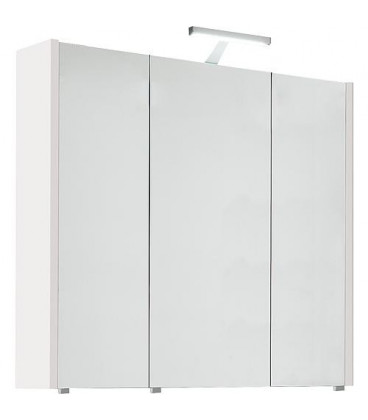 Armoire à glace avec eclairage Meleze marron clair - 3 portes 850x750x188mm