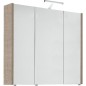 Armoire à glace avec eclairage Meleze marron clair - 3 portes 850x750x188mm