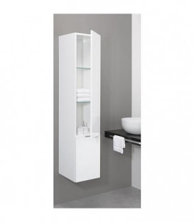 Armoire, blanc brillant MBF 2 portes, butée à droite 350x1625x370 mm