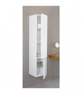 Armoire, blanc brillant MBF 2 portes, butée à droite 350x1625x370 mm