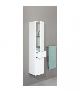 Meuble haut Serie MAC 2 portes 1 tiroir,blanc brillant ouverture gauche lxHxP 300x1440x320 mm