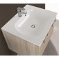 Meuble sous vasque+vasque fonte minerale ENI mélèze bicolore,2 portes 600x459x500 mm
