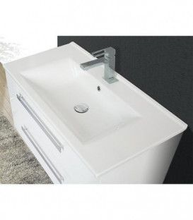 Meuble sous vasque et vasque minerale EDIA, blanc mat, 2 tiroirs, 853x466x455mm