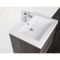 Meuble sous vasque+vasque fonte minéral ELAI, chane foncé décor 2 tiroirs, 610x550x510mm