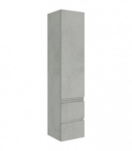 Colonne série MBO 1 porte 2 tiroirs, chene gris pierre butée droite, 350x1625x370mm