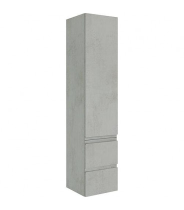 Colonne série MBO 1 porte 2 tiroirs, chene gris pierre butée droite, 350x1625x370mm