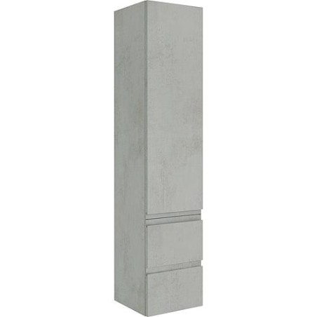 Colonne série MBO 1 porte 2 tiroirs, chene gris pierre butée droite, 350x1625x370mm