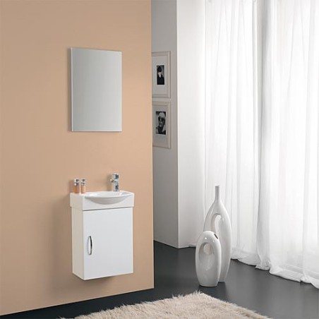 Kit meuble lave-mains Mini 42 couleur: blanc brillant