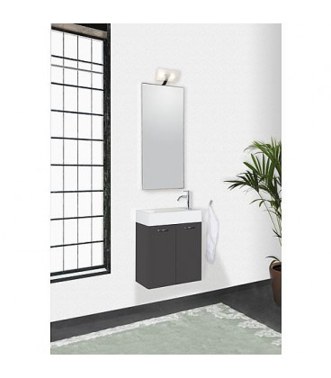 Kit meuble salle de bain ENISAR série MAS, anthracite brillant