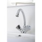 Mitigeur lavabo 2 poignées ETOU Chromé - chainette escamotable saillie 134mm