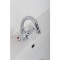 Mitigeur lavabo 2 poignées ETOU Chromé - chainette escamotable saillie 134mm