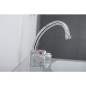 Mitigeur lavabo 2 poignées ETOU chromé chainette escamotable saillie 134 mm