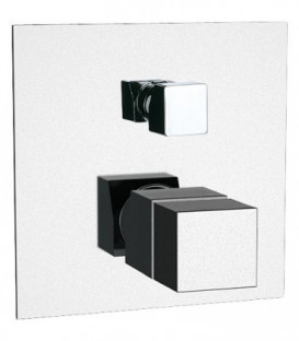 Mitigeur thermostatique chromé UP SKYLINE bain/douche - rosette 155x155 avec corps de montage encastré