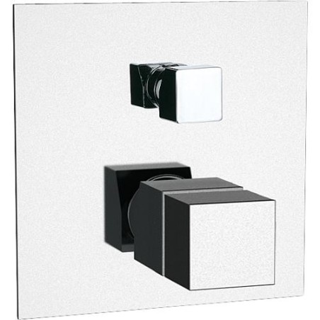 Mitigeur thermostatique chromé UP SKYLINE bain/douche - rosette 155x155 avec corps de montage encastré