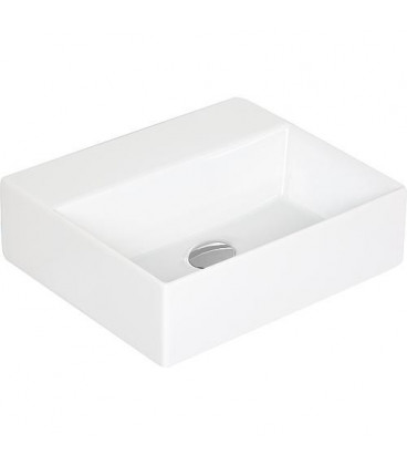 Vasque Elayla sans trou robinet en ceramique, blanc 350x130x350 mm