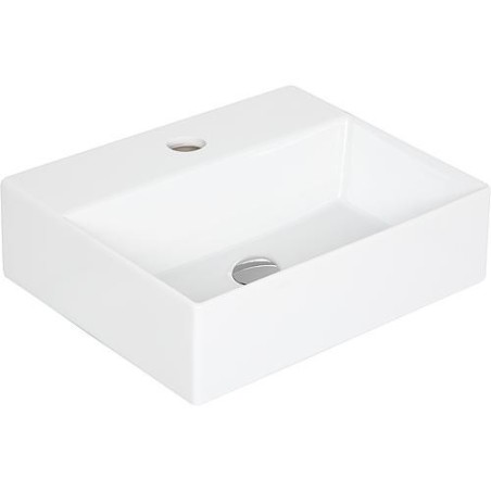 Vasque Elayla avec trou robinet en ceramique, blanc 350x130x350 mm