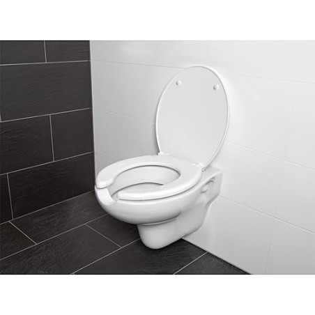 Abattant WC Elida en thermoplast blanc, avec ouverture lxhxp: 380x30x450mm
