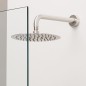 Pomme de douche inox, brossé 200x200mm, Hauteur bord : 2mm carré