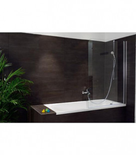 LULA support pour baignoire, 1 paroi verre sécurite 5mm mAK, lxH: 800-825x1400mm 1 element verre rotatif