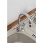 Mitigeur lavabo 2 poignées ETOU bec orientable, chromé saillie 204mm