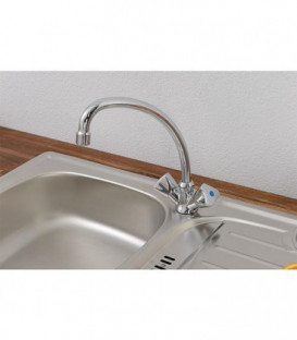 Mitigeur lavabo 2 poignées ETOU bec orientable, chromé saillie 204mm