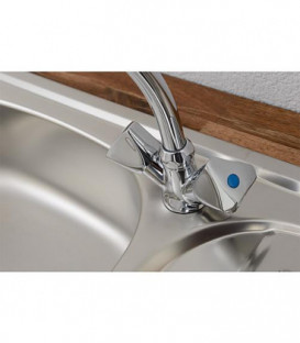 Mitigeur lavabo 2 poignées ETOU bec orientable, chromé saillie 204mm