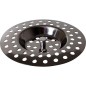 Tamis d'ecoulement en inox Soupape d'ecoulement douche-baignoire avec poignee. de dessus diam. 80 mm