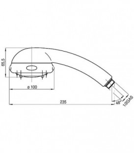 BP A 010 HB(FRESH) douchette DN15 (1/2"), 3 jets, diam. 100 mm chrome