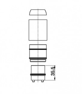 Rallonge encastree pour serie Dokos 93 720 84, Evelia 93 069 73 + 93 069 84, longueur: 35mm