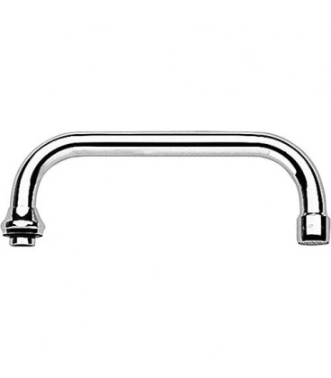 Bec U Grohe 13028, saillie 200 mm pour robinetterie mural de cuisine 1/2", chromé