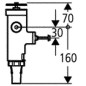 Reservoir de chasse pour robinetterie de rechange WC, basse pression sans valve d arret/ coude d evacuation